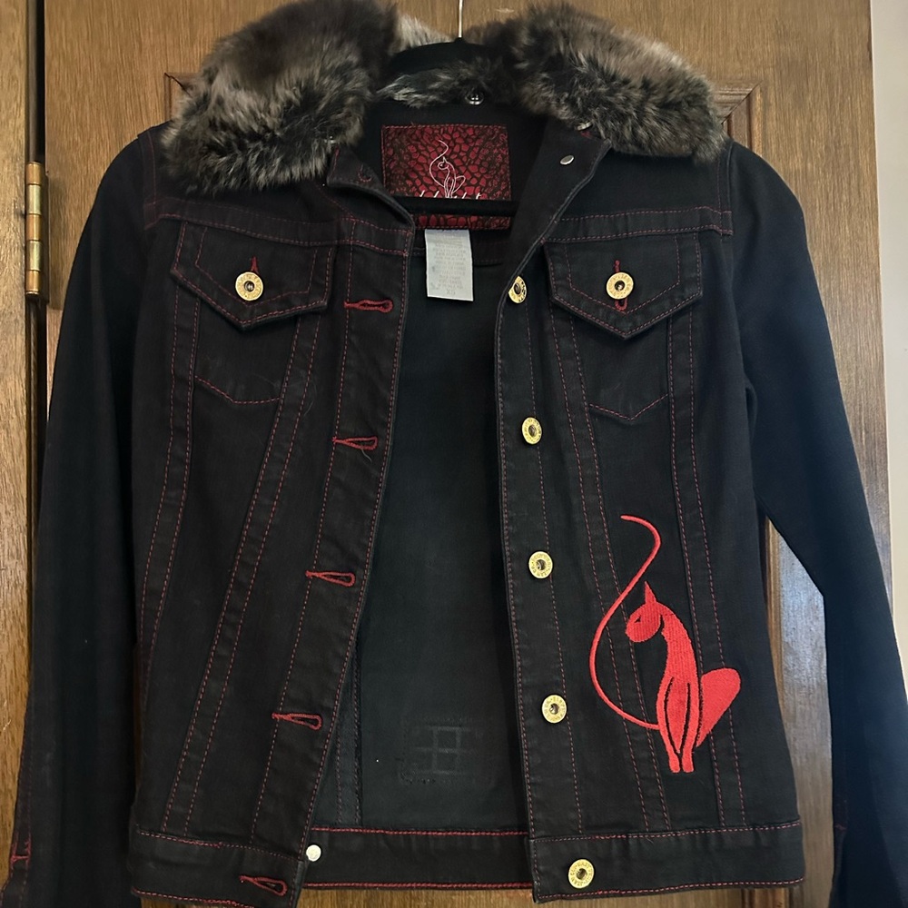 Rare NWOT Vintage 90s Baby Phat Jean Jacket with removable fur